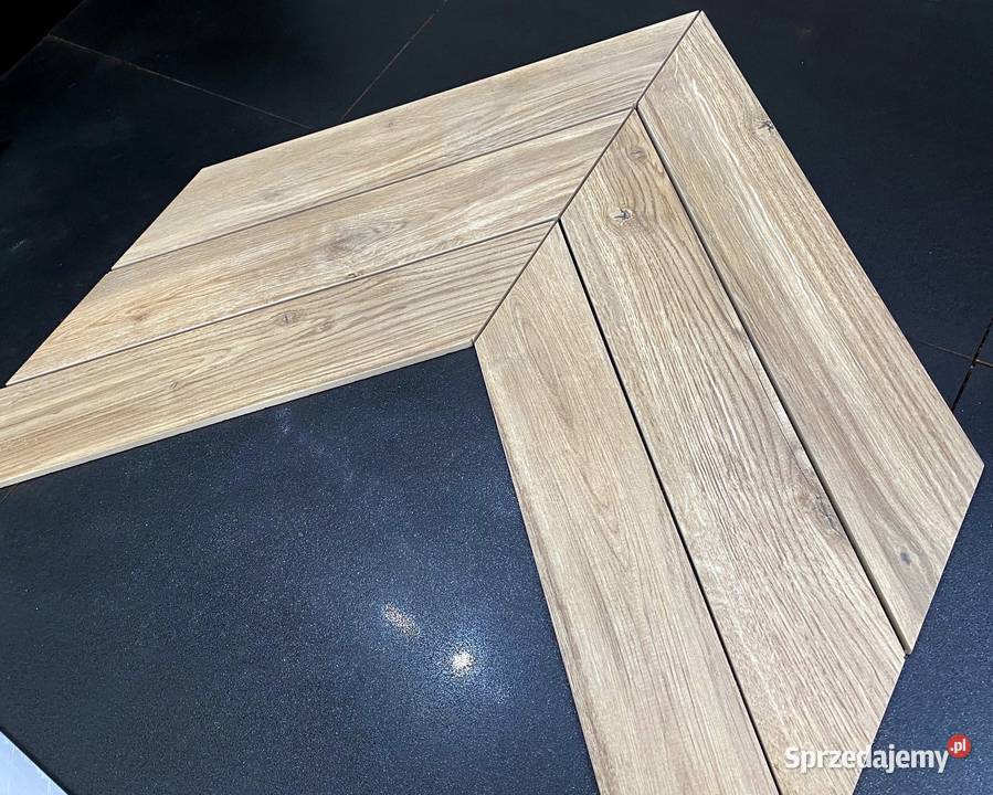 Płytki JODŁA FRANCUSKA drewno DĄB CHEVRON 64x9 Łask
