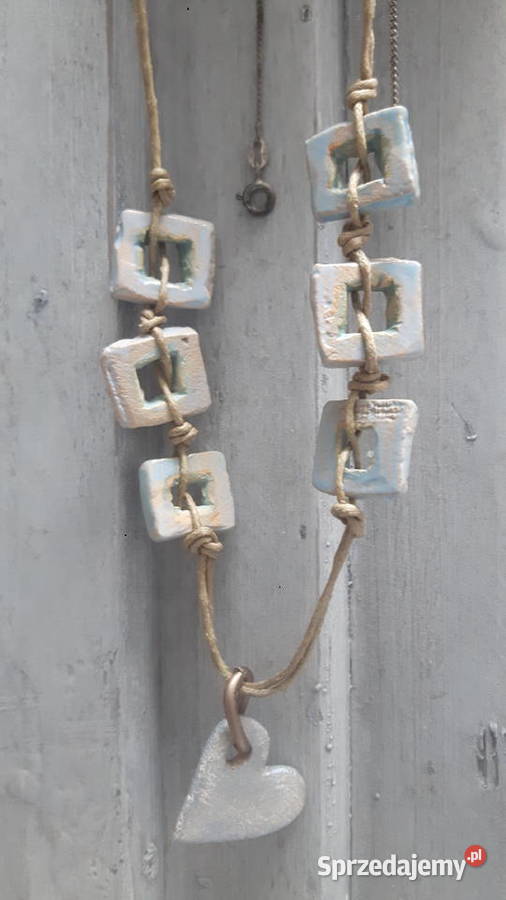 Naszyjnik ceramiczny ręcznie wykonany sprzedam