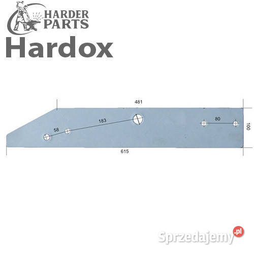 Płoza długa HARDOX 94604P części do pługa OVERUM