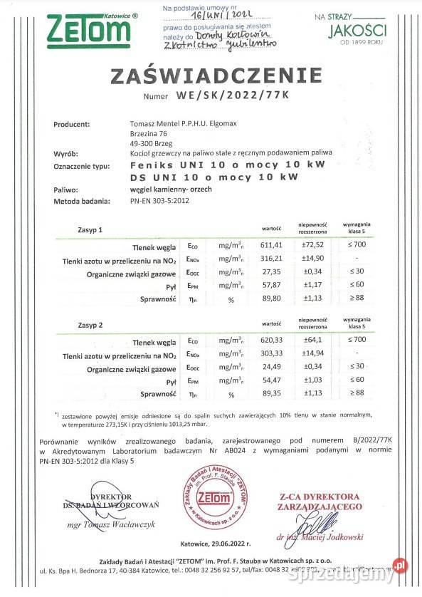 KOCIOŁ Węgiel 10 kW Klasa 5 Piece KOTŁY Drewno