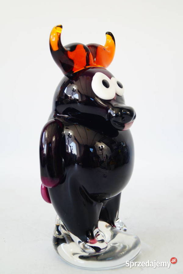 Figura szklana figura Murano style BYK byczek wielkopolskie Gizałki