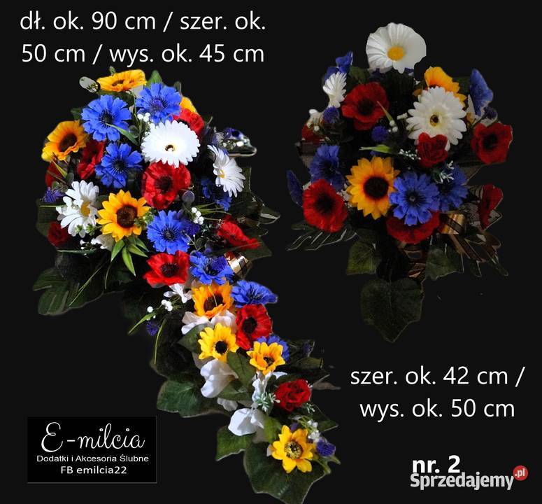 Duży Komplet Stroików na Pomnik Cmentarz Polne Zielona Góra