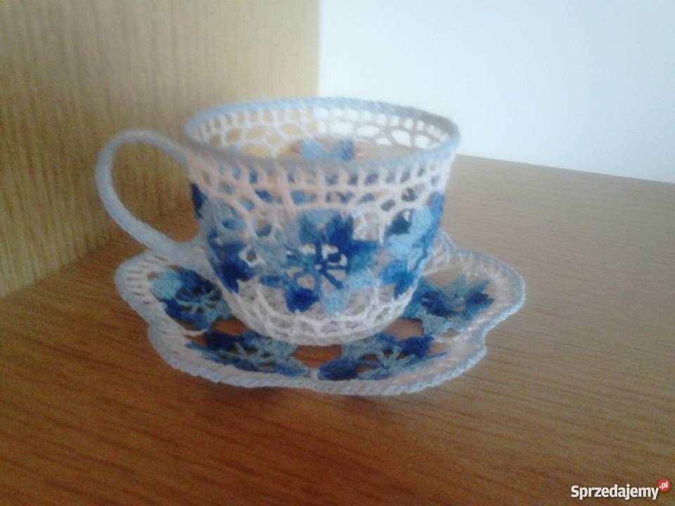 Szydełkowe filiżanki Dekoracje i ozdoby Syców sprzedam