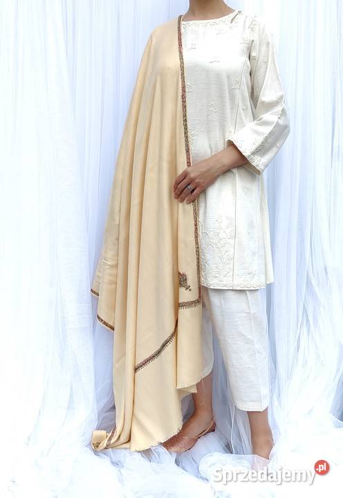 Szal orientalny indyjski haftowany haft paisley Szczecin sprzedam