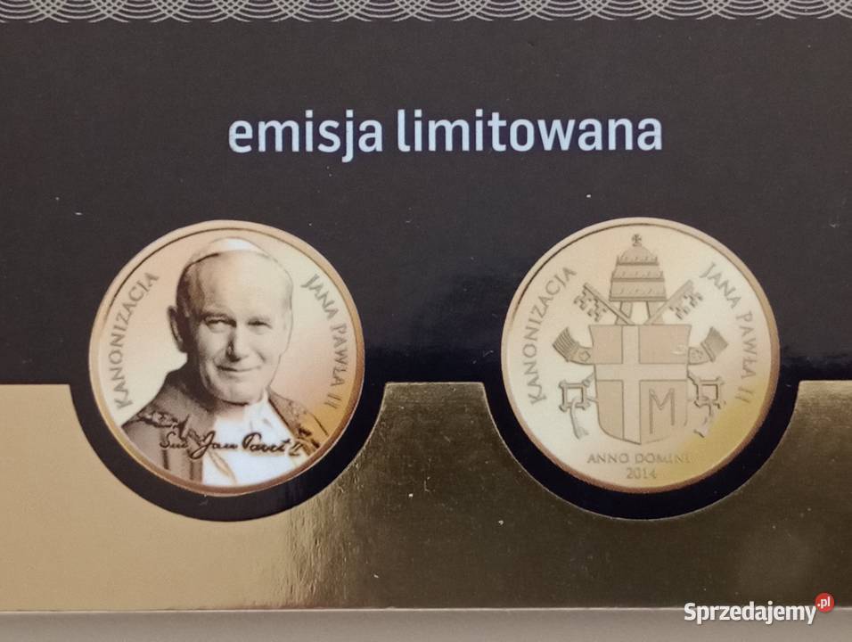 Numizmat kanonizacyjny Jan Paweł II 2014r Mosina sprzedam