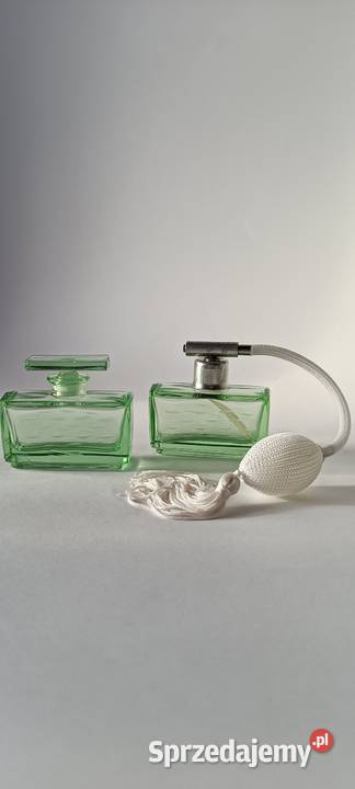 Komplet toaletowy 2 perfumerii z zielonego szkła zielony Jastrzębie-Zdrój