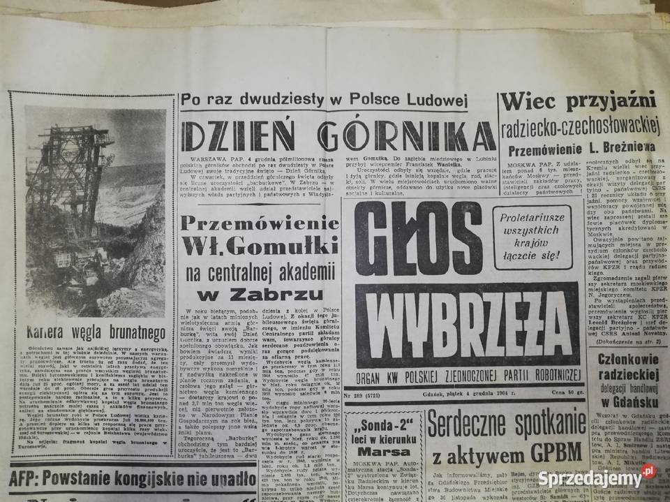 PRL. Głos Wybrzeża z 1965 roku, 157 sztuk, stare gazety.