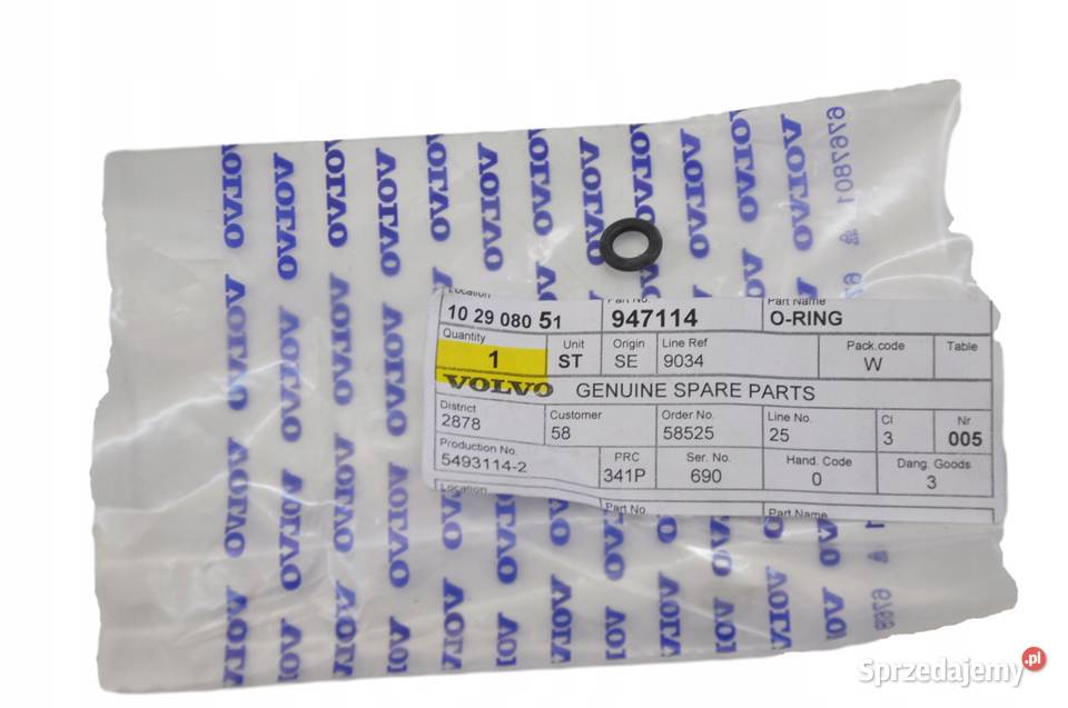 VOLVO 740 760 940 960 oring bagnetu oleju OE