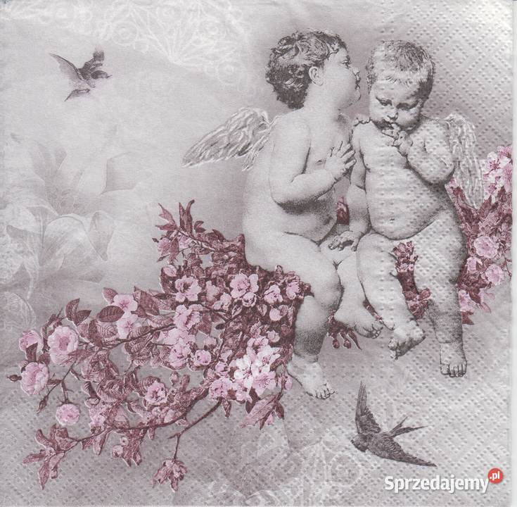 Dekupaż serwetki Aniołki Anioły Boże Narodzenie Rękodzieło Skarżysko-Kamienna