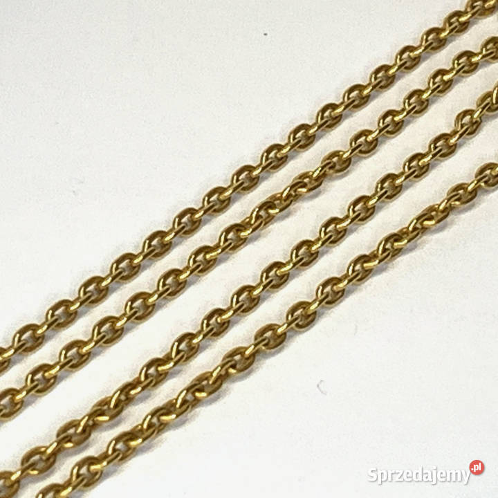 Złoty ŁAŃCUSZEK damski 585 14K OKRĄGŁY ANKIER 51