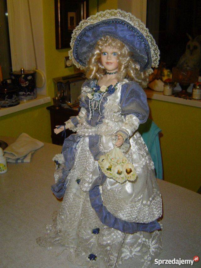 piękna lalka porcelanowa dama z wachlarzem lubuskie Gorzów Wielkopolski