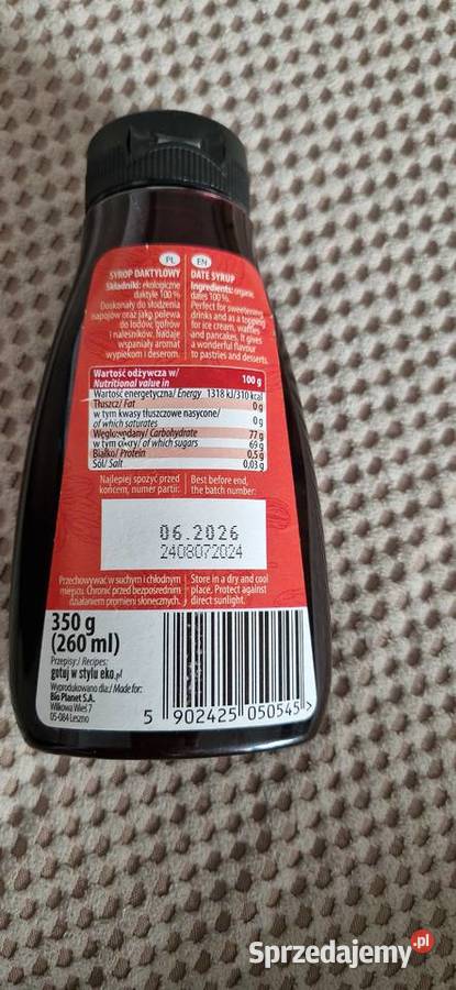 Syrop daktylowy BIO 350g NATURAVENA Kraków