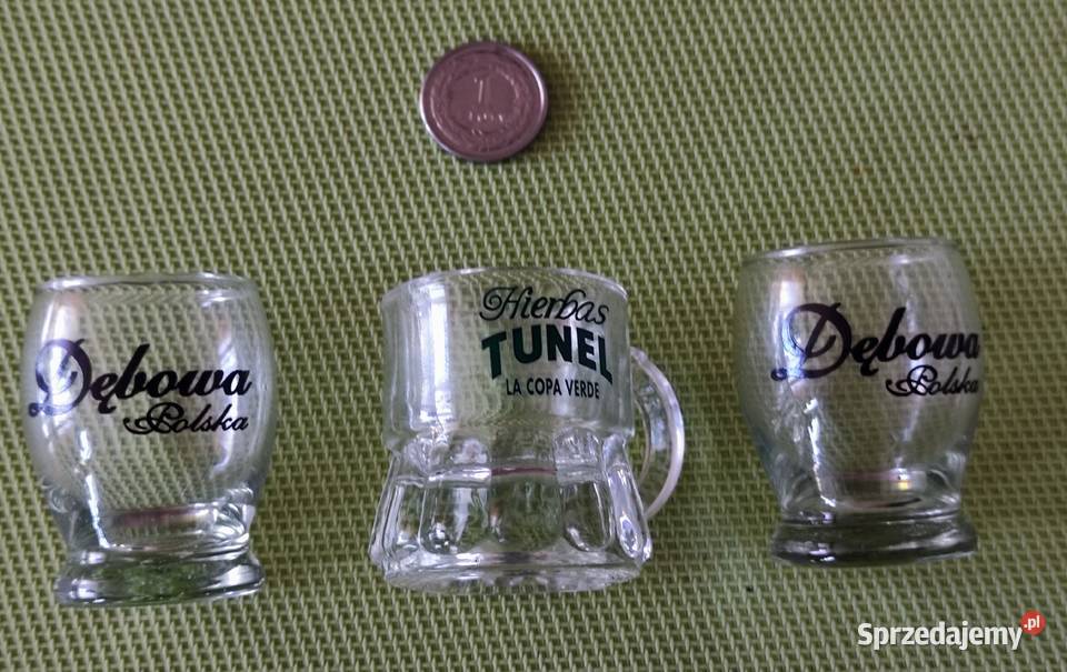 Kolekcjonerskie mini kieliszki szklane 3 Okazja Pruszków