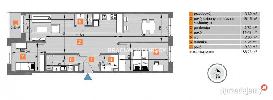 Mieszkanie 8623m2 3pokojowe Kraków os Piastów blok