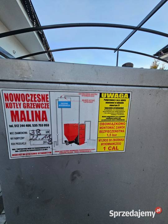 Używany Kocioł MALINA z podajnikiem 38kw Czarna