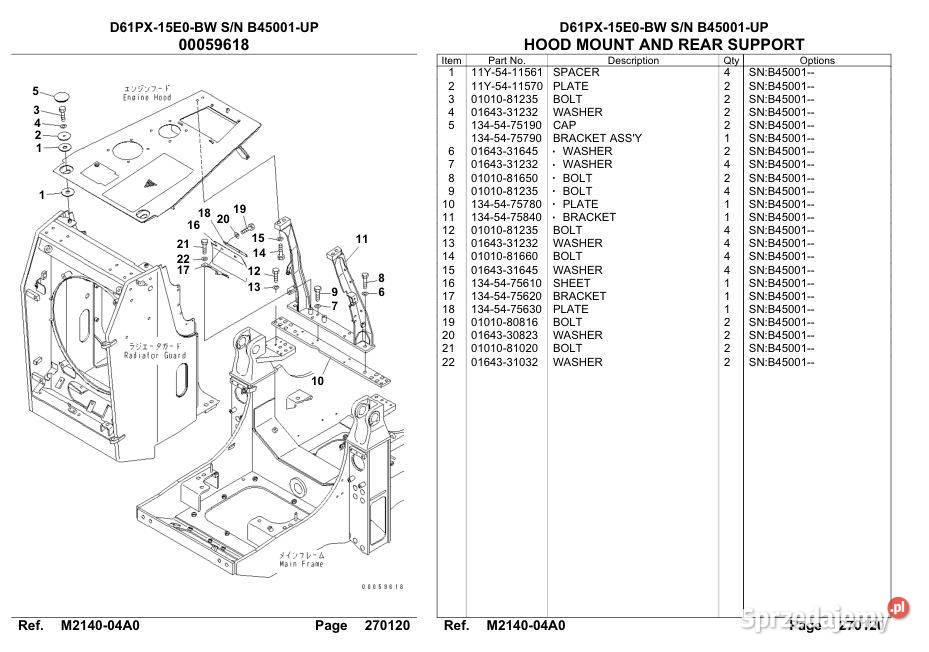 Komatsu D61PX15 katalog części Kielce