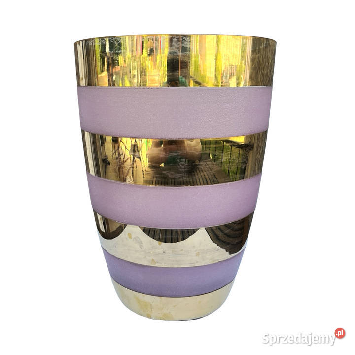 Duży wazon złocony Bohemia Czechosłowacja lata Porcelana i szkło Warszawa