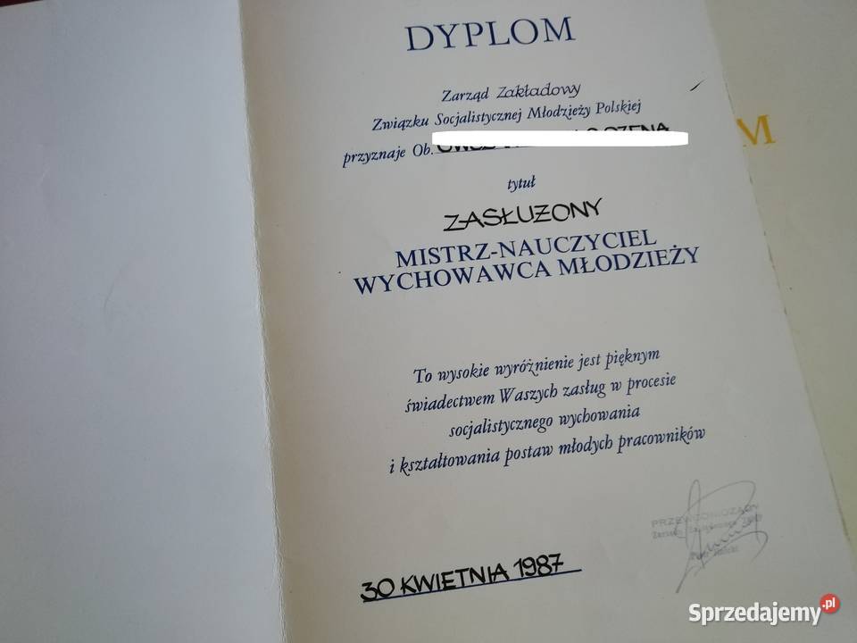 Dyplomy PŻM PPDiUR Gryf Wodrol ZSMP Szczecin PRL