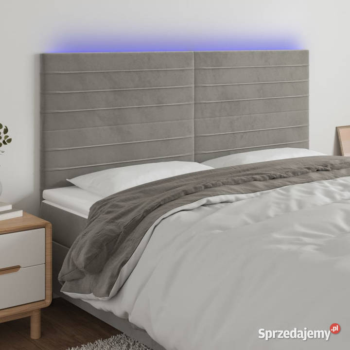 Zagłówek do łóżka z LED jasnoszary 180x5x118128 mazowieckie