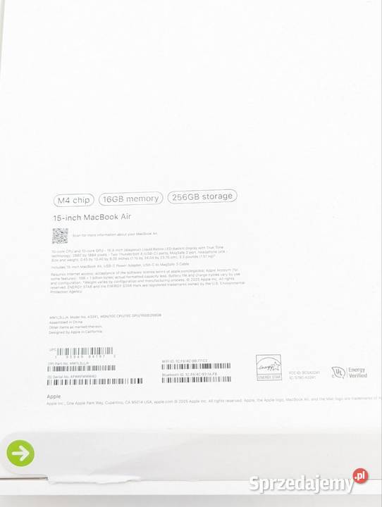 Laptop Apple MacBook Air 15 M4 16 GB 256GB Warszawa