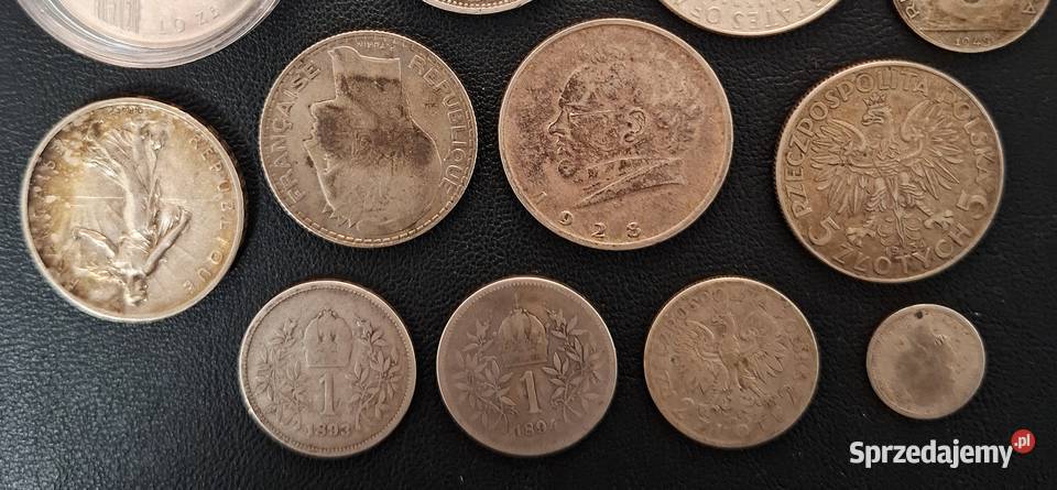 Zestaw Srebrnych Monet 18 sztuk Mix śląskie Gliwice