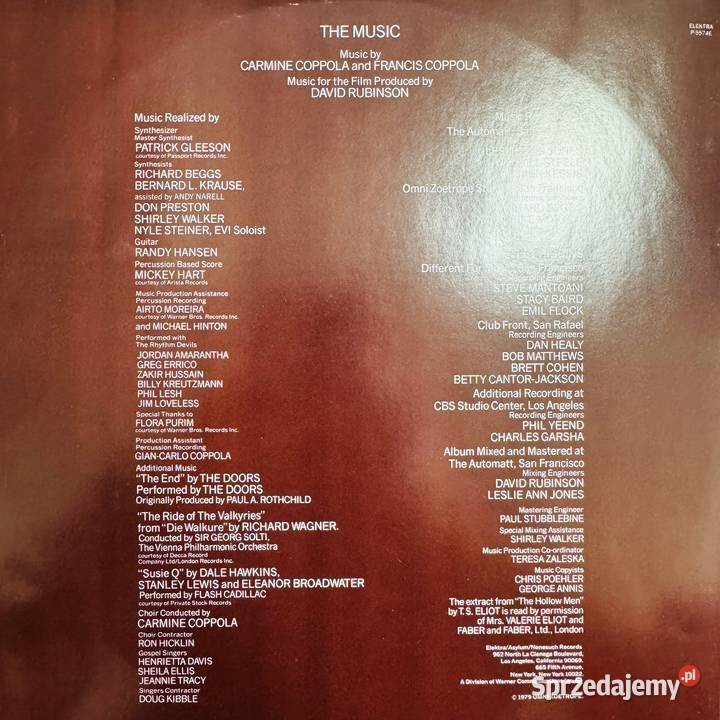 Francis Coppola OST Apocalypse Now EXEX Japan Gdynia sprzedam