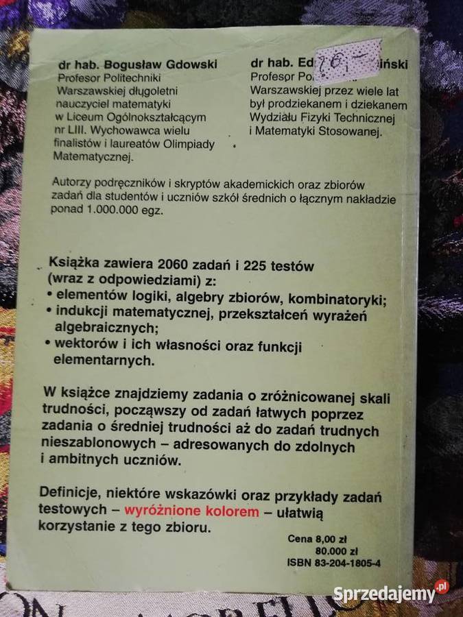 Zadania i testy z matematyki kl I i II Gdowski miękka Kraków