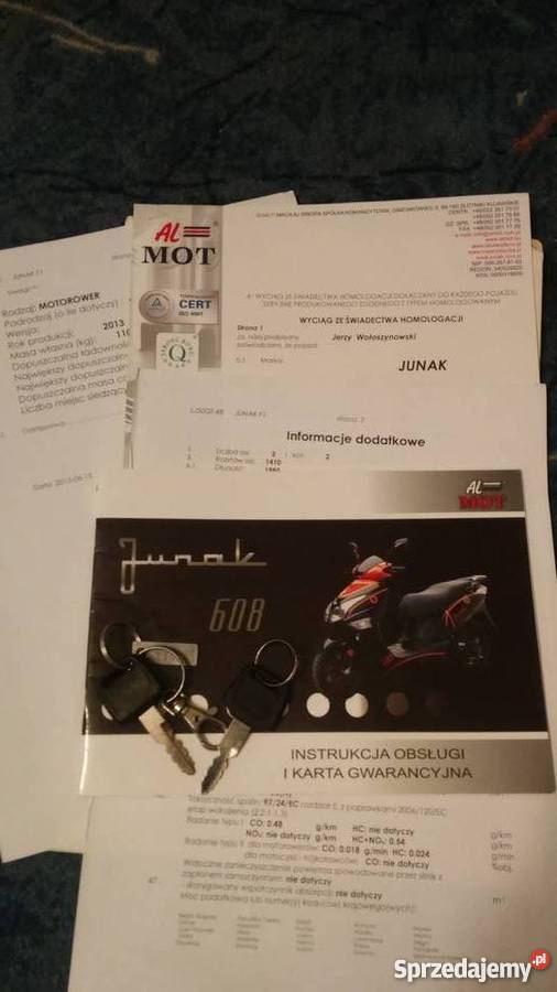 Sprzedam Skuter JUNAK 608 2suw Rybno