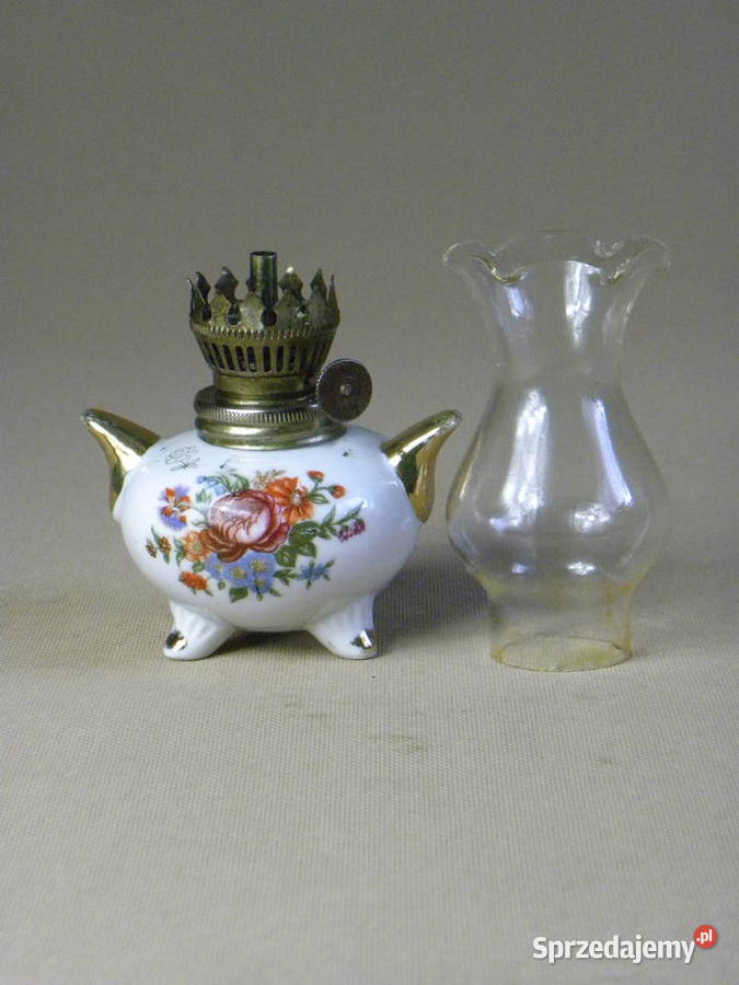 Mała porcelanowa ozdobna lampka naftowa Legnica