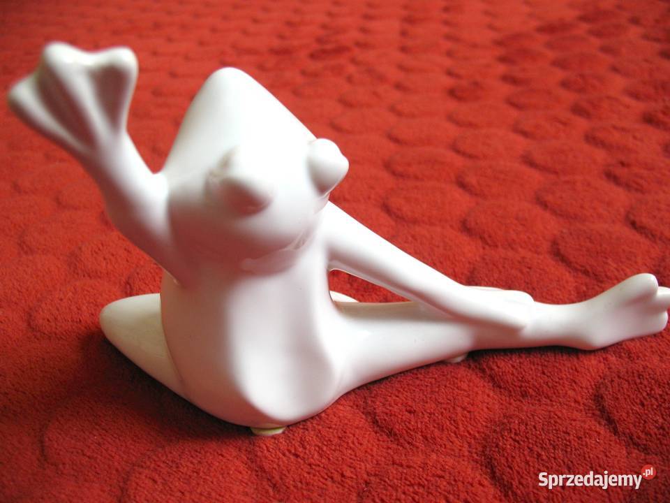 Żaba figurka dekoracyjna porcelana 11 x 17 x 5 biały Figurki i rzeźby mazowieckie Siedlce