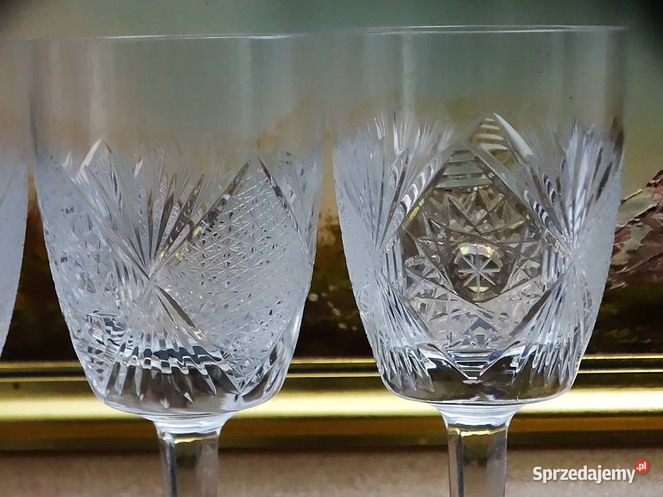 Kieliszki kryształowe zestaw 4 sztuki ręcznie Kieliszki i pucharki Biłgoraj sprzedam