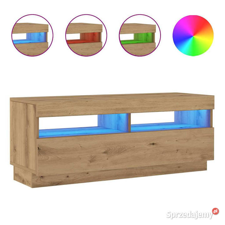 Szafka pod TV z oświetleniem LED dąb artisan Warszawa