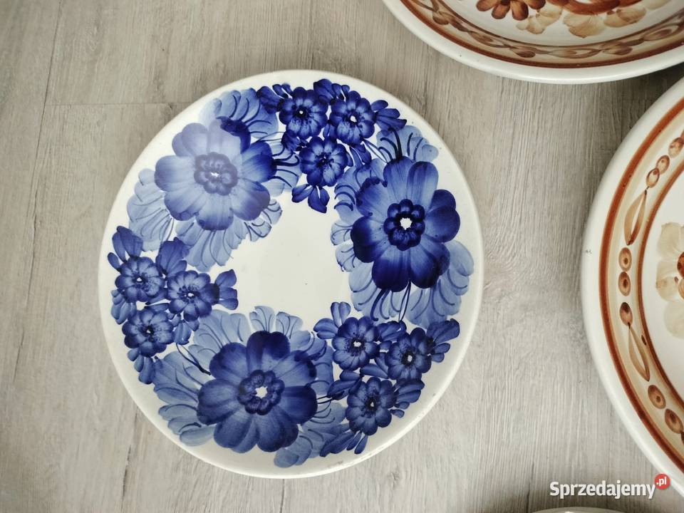 Talerze malowane ceramika Włocławek prl