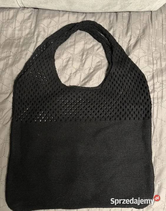 Czarna dziergana torebka Torby i torebki Legnica