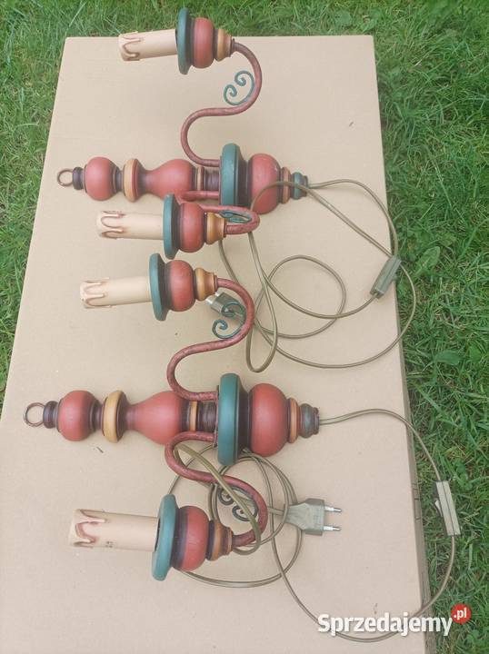 Kinkiet drewno metal