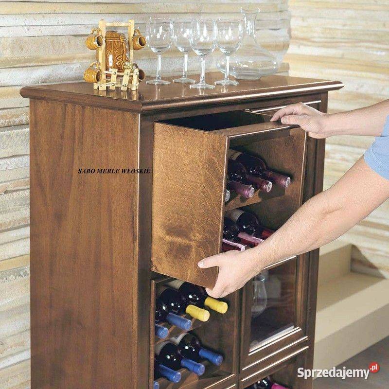 Klasyczna komoda na wino Sempli 117C orzechowa Przemyśl