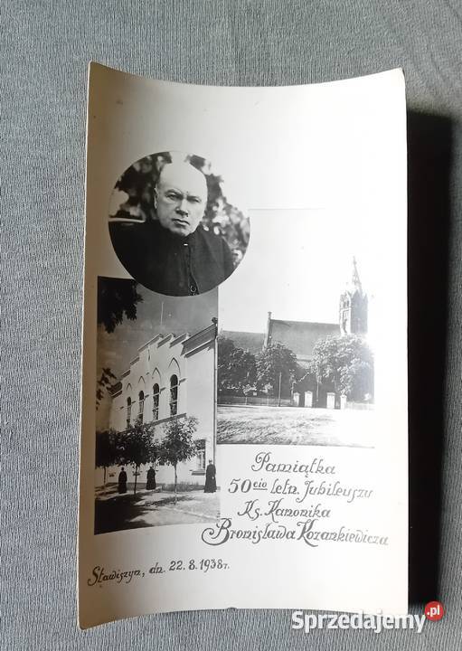 Dwa zdjecia konsekracja dzwonów i jubileusz wielkopolskie Koźminek