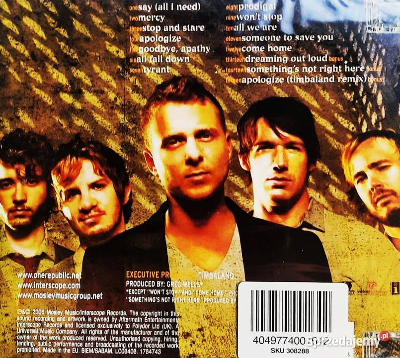Album CD ONE REPUBLIC Album Dreaming Out Loud rock Lubin
