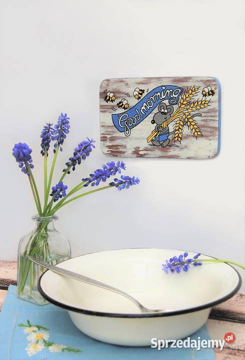 Good Morning ręcznie malowana zawieszka drewno Lublin