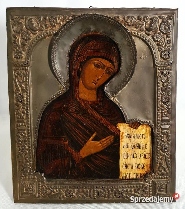 Ikona Matka Boża z grupy Deesis XIXw 0307 mazowieckie Warszawa sprzedam