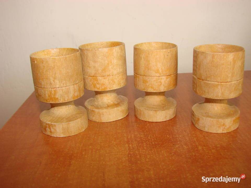 drewniane kieliszki 4 sprzedam
