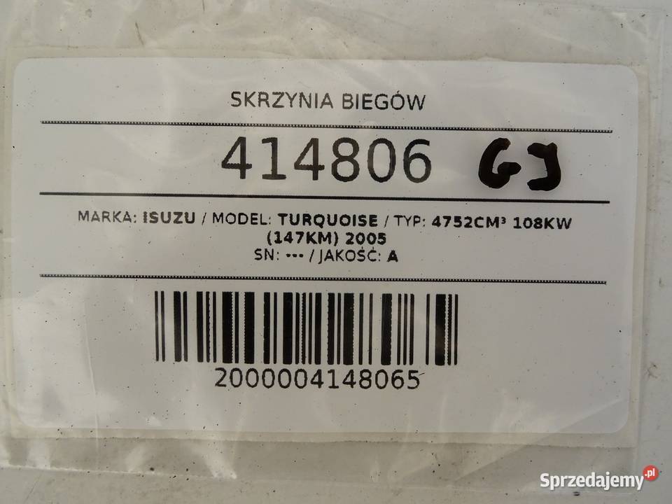SKRZYNIA BIEGÓW ISUZU N