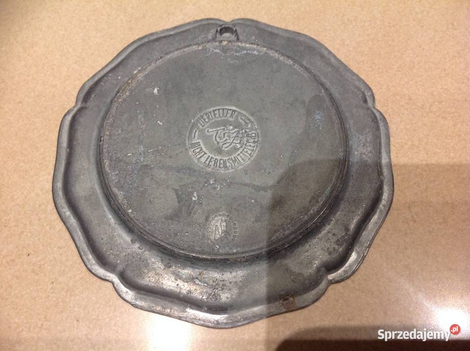 Stary Ozdobny Talerzyk z Cyny do zawieszenia Nowa Sól