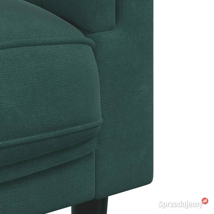 Sofa 3osobowa z poduszkami ciemnozielona aksamit Warszawa
