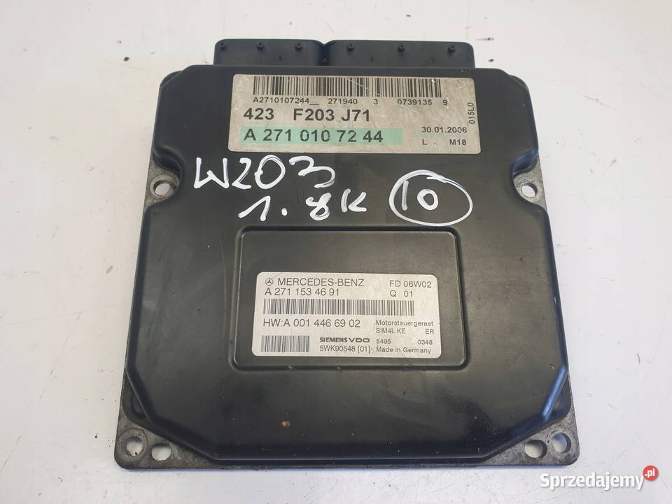 Mercedes W203 18 K STEROWNIK SILNIKA A2711534691 lubelskie Chełm sprzedam