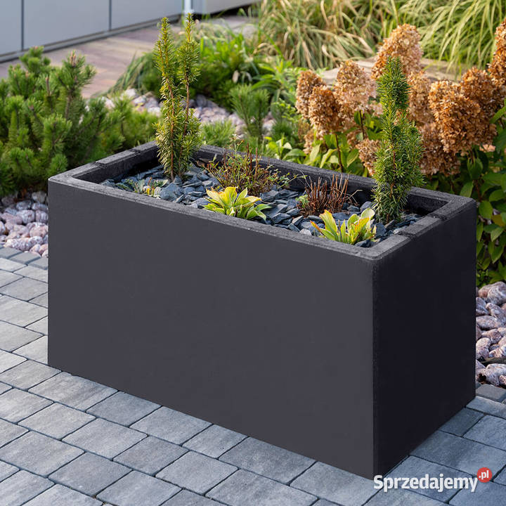 Nowoczesna betonowa DONICA ogrodowa Styrobud ZEN podkarpackie Gorzyce