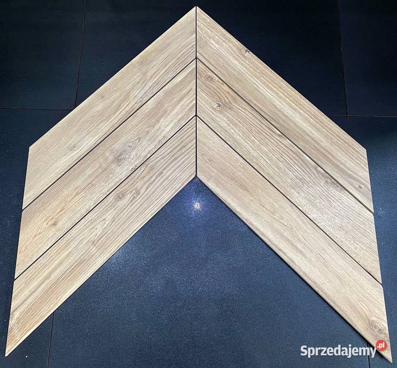 Płytki JODŁA FRANCUSKA drewno DĄB CHEVRON 64x9 łódzkie Łask sprzedam