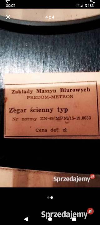Sprzedam zegary w stanie Szlachta sprzedam