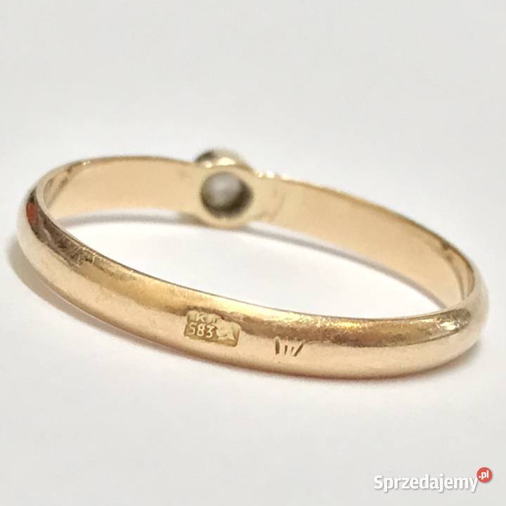 Złoty pierścionek 14K 585 z cyrkonią oprawa Warszawa