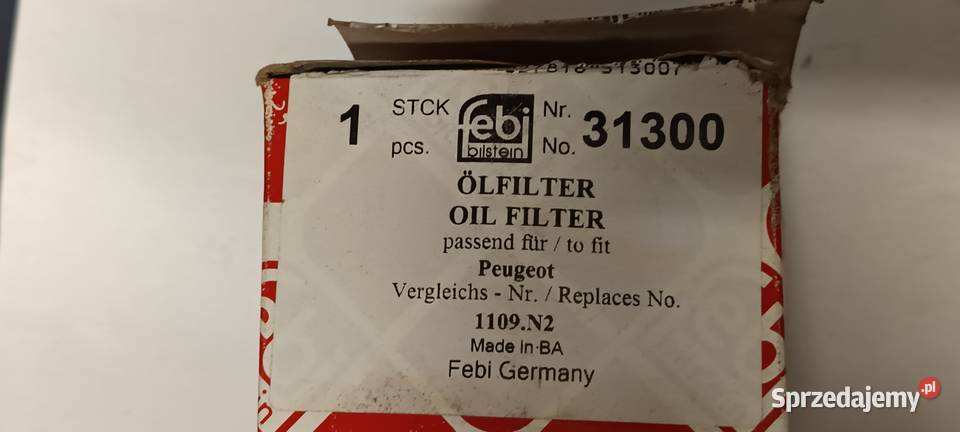 Filtr oleju FEBI BILSTEIN 31300 CITROEN PEGUEOT dostawcze Koronowo